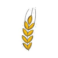 oktoberfest 2022 - fête de la bière. épi de blé jaune doodle dessiné à la main sur fond blanc. fête traditionnelle allemande. vecteur
