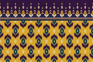 motif ikat jaune art. motif ethnique homogène en tribal. conception pour le fond, papier peint, illustration vectorielle, textile, tissu, vêtements, tapis, broderie. vecteur