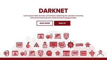 vecteur d'en-tête d'atterrissage darknet