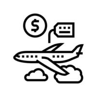 L'icône de la ligne de location d'avion signe illustration vectorielle vecteur