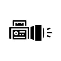 lampe de poche outil glyphe icône illustration vectorielle signe vecteur