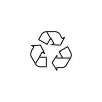 écologie, nature, concept écologique. symbole de contour dessiné avec une fine ligne noire. adapté aux publicités, forfaits, magasins, sites Web. icône de ligne vectorielle de flèche comme symbole de recyclage vecteur