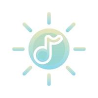 Élément d'icône de modèle de conception de gradient de logo de musique de soleil vecteur