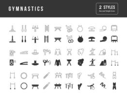 ensemble d'icônes simples de gymnastique vecteur