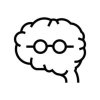 cerveau geek ligne icône illustration vectorielle signe vecteur