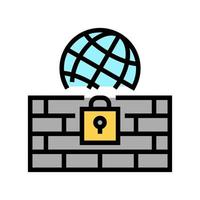 protection des murs dans le monde entier illustration vectorielle de l'icône de couleur internet vecteur
