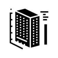 bâtiment construction tailles modélisation glyphe icône illustration vectorielle vecteur