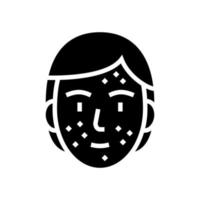 visage peau éruption glyphe icône illustration vectorielle vecteur