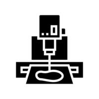Illustration vectorielle de l'icône du glyphe de la machine à couper la semelle vecteur