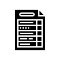 plan papier liste glyphe icône illustration vectorielle vecteur