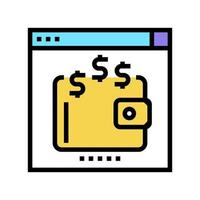 illustration plate de vecteur d'icône de couleur de portefeuille électronique