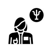 illustration vectorielle d'icône de glyphe de spécialiste médical en psychiatrie vecteur