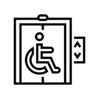 ascenseur pour illustration vectorielle d'icône de ligne désactivée vecteur