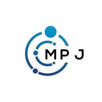 création de logo de technologie de lettre mpj sur fond blanc. mpj initiales créatives lettre il logo concept. conception de lettre mpj. vecteur