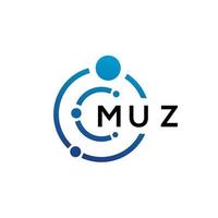 muz creative initiales lettre il concept de logo. conception de lettre muz. création de logo de technologie de lettre muz sur fond blanc. muz creative initiales lettre il concept de logo. conception de lettre muz. vecteur