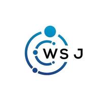 création de logo de technologie de lettre wsj sur fond blanc. wsj creative initiales lettre il logo concept. conception de lettre wsj. vecteur