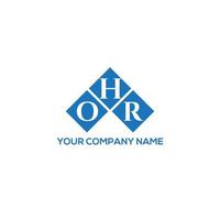 création de logo de lettre ohr sur fond blanc. concept de logo de lettre initiales créatives ohr. conception de lettre ohr. vecteur