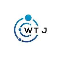 création de logo de technologie de lettre wtj sur fond blanc. wtj initiales créatives lettre il concept de logo. conception de lettre wtj. vecteur