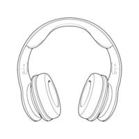 illustration vectorielle de casque d'art en ligne, concept de musique, vecteur d'art en ligne, écouteurs portables, vecteur de casque