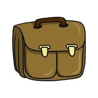 porte-documents en cuir marron carré, sac à documents, illustration vectorielle de style dessin animé sur fond blanc vecteur