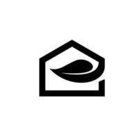 vecteur de conception de logo de maison de feuille, illustration de modèle de concepts de logo de maison de nature créative. vecteur pro