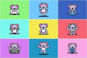 conception de mascotte de personnage de koala mignon vecteur