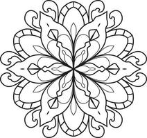 vecteur gratuit de mandala de fleur circulaire sur blanc