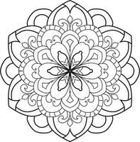 cercle noir et blanc mandala fleur pro vecteur