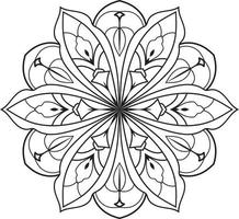 vecteur gratuit de mandala de fleur circulaire sur blanc