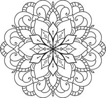 cercle noir et blanc mandala fleur pro vecteur