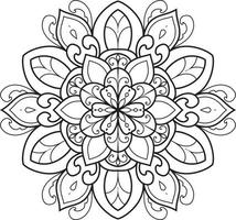cercle noir et blanc mandala fleur pro vecteur