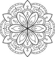 cercle noir et blanc mandala fleur pro vecteur