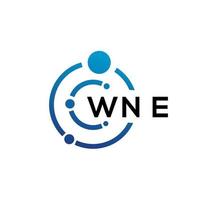 création de logo de technologie de lettre wne sur fond blanc. wne initiales créatives lettre il concept de logo. wne conception de lettre. vecteur