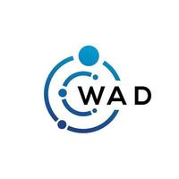 création de logo de technologie de lettre wad sur fond blanc. wad initiales créatives lettre il logo concept. conception de lettre de wad. vecteur