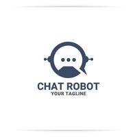 vecteur de conception de logo de robot de chat plat. pour les réseaux sociaux, les clients, les entreprises