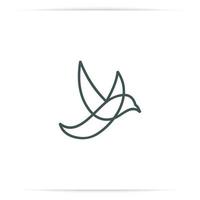 logo abstrait colibri voler ligne vecteur