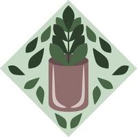 plante d'intérieur dans un pot. logo pour un fleuriste, projets écologiques. vecteur