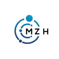 création de logo de technologie de lettre mzh sur fond blanc. mzh initiales créatives lettre il concept de logo. conception de lettre mzh. vecteur