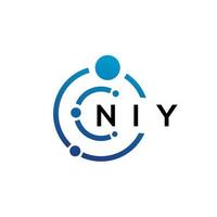 création de logo de technologie de lettre niy sur fond blanc. niy initiales créatives lettre il concept de logo. conception de lettre niy. vecteur