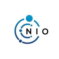 création de logo de technologie de lettre nio sur fond blanc. nio creative initiales lettre il logo concept. conception de lettre nio. vecteur