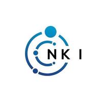 création de logo de technologie de lettre nki sur fond blanc. nki creative initiales lettre il logo concept. conception de lettre nki. vecteur