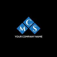 création de logo de lettre mcs sur fond noir. concept de logo de lettre initiales créatives mcs. conception de lettre mcs. vecteur