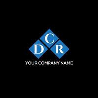 création de logo de lettre dcr sur fond noir. concept de logo de lettre initiales créatives dcr. conception de lettre dcr. vecteur