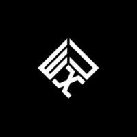 création de logo de lettre wux sur fond noir. concept de logo de lettre initiales créatives wux. conception de lettre wux. vecteur