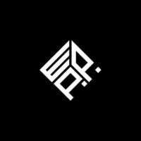 création de logo de lettre wpp sur fond noir. concept de logo de lettre initiales créatives wpp. conception de lettre wpp. vecteur