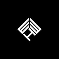 ww lettre logo design sur fond noir. wwh concept de logo de lettre initiales créatives. ww conception de lettre. vecteur