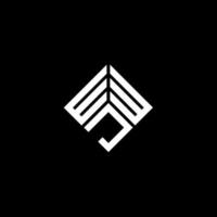 création de logo de lettre wwj sur fond noir. concept de logo de lettre initiales créatives wwj. conception de lettre wwj. vecteur