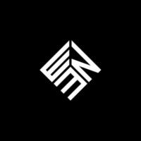 création de logo de lettre wnm sur fond noir. concept de logo de lettre initiales créatives wnm. conception de lettre wnm. vecteur