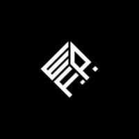 création de logo de lettre wpf sur fond noir. concept de logo de lettre initiales créatives wpf. conception de lettre wpf. vecteur