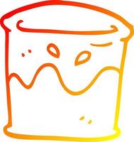 boisson de dessin animé de dessin de ligne de gradient chaud dans un gobelet en verre vecteur